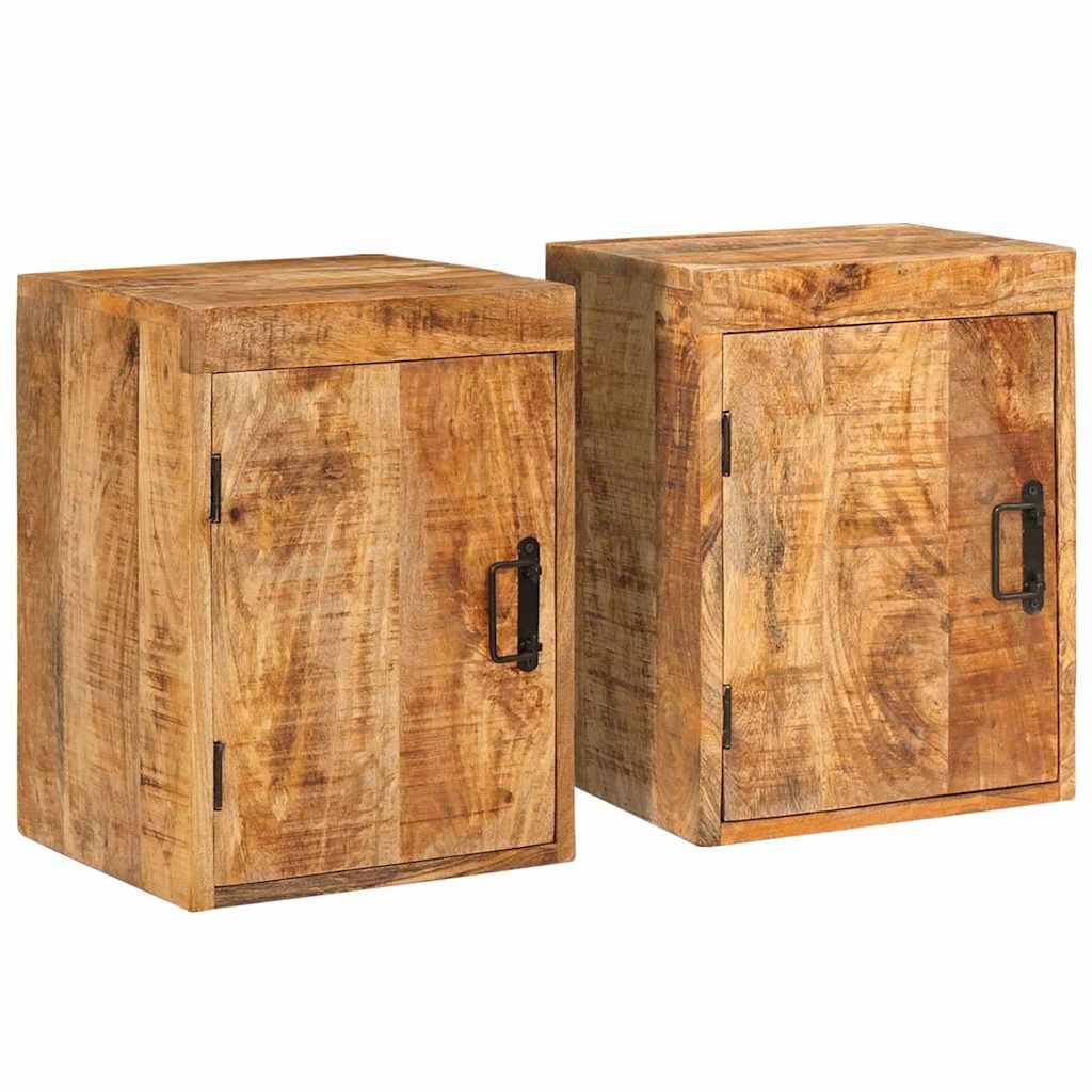 vidaXL Noptieră 2 pcs Maro 35 x 33 x 48 cm Lemn de mango solid