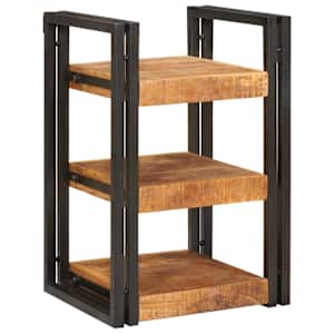 Nočna omarica Rjava in črna 38 x 33 x 58 cm Masiven les manga