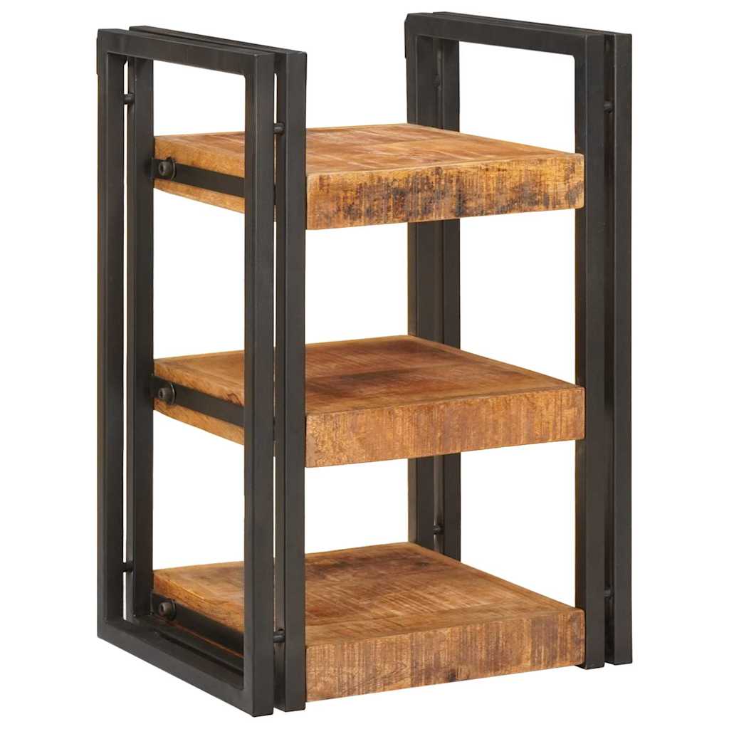 vidaXL Nachtkastje Bruin en zwart 38 x 33 x 58 cm Massief Mango Hout