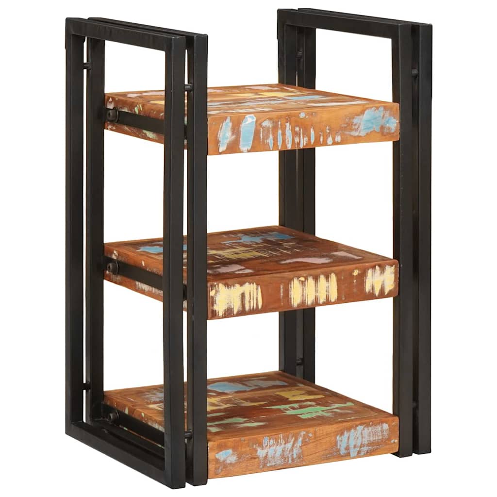 vidaXL Noptieră 2 pcs Maro și negru Lemn Solid Recuperat