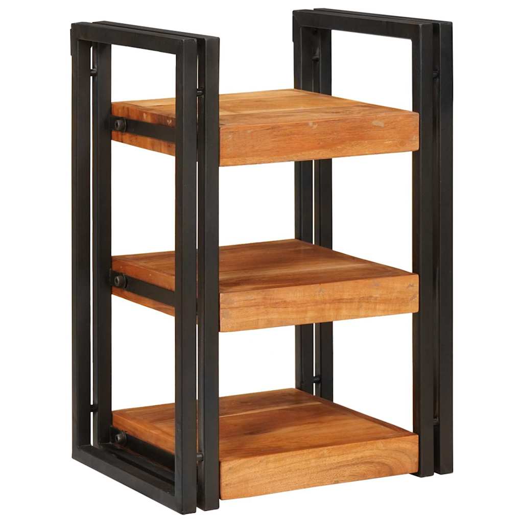 vidaXL Nachtkastje 2 pcs Bruin en zwart Massief Hout Acacia