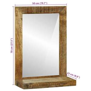 Koupelnové zrcadlo Hnědá 50 x 22 x 70 cm Masivní mangové dřevo - obrázek 12