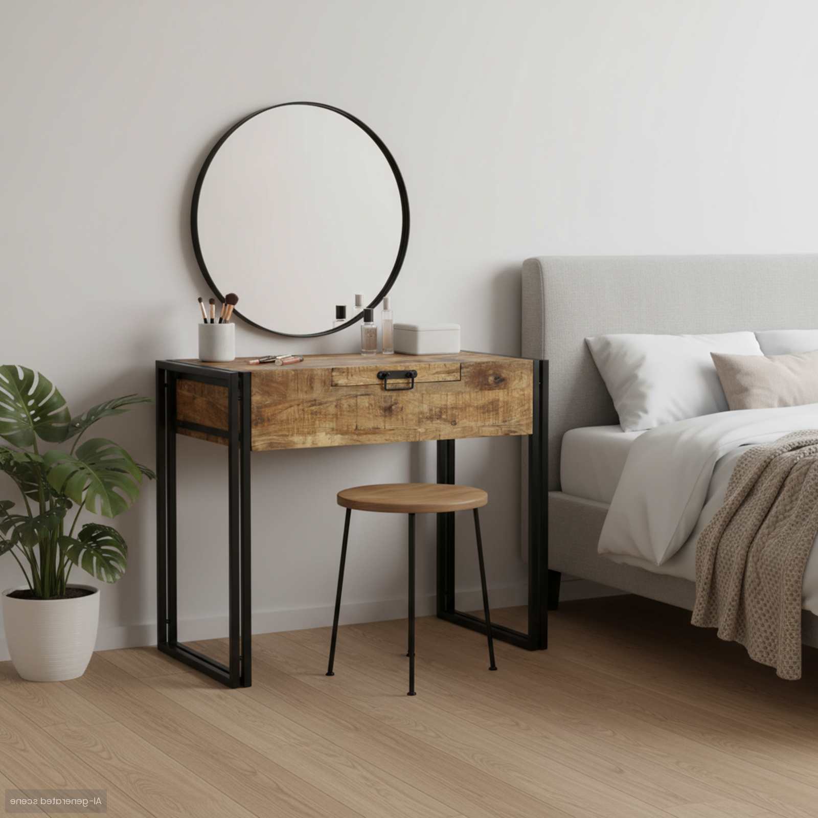 Magamistoa peegeltabelid Pruun 90 x 50 x 75 cm Mangopuit