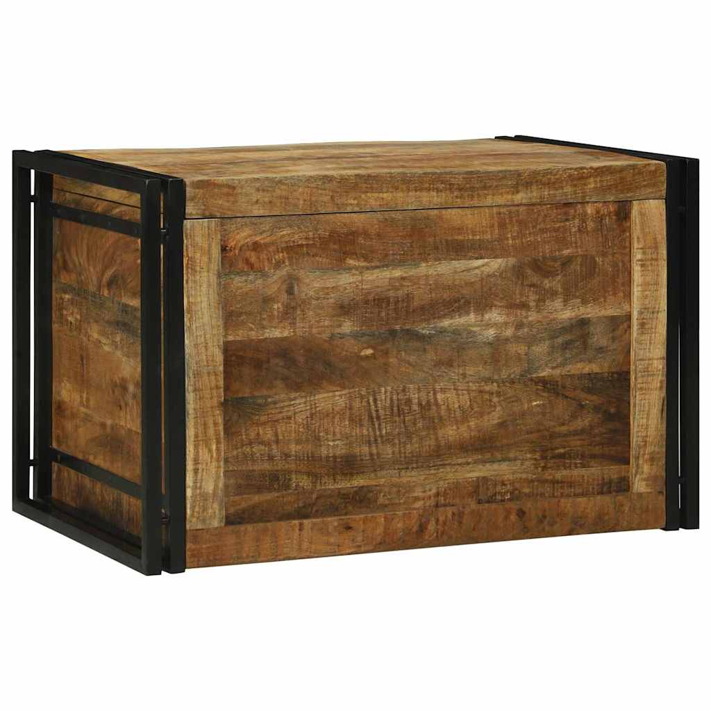 opbevaringsboks 80x50x50 cm Solid Rå Mangotræ