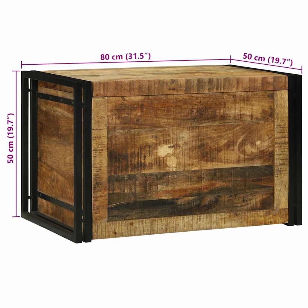 Uzglabāšanas kaste 80 x 50 x 50 cm Raupa mango koksne