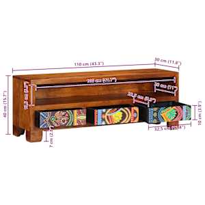 TV skříňka Multicolour 110x30x40 Masivní dřevo akácie - obrázek 13
