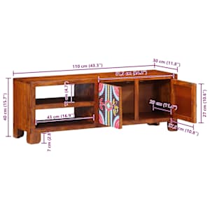 TV skříňka Multicolour 110x30x40 Masivní dřevo akácie - obrázek 13
