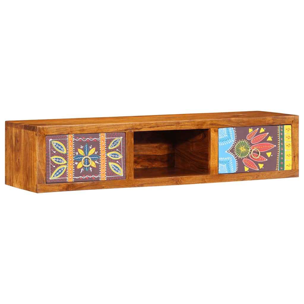 vidaXL TV-Wandschrank Mehrfarbig 100x30x22 cm Massivholz Akazie