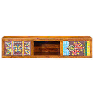 Nástěnná TV skříňka Multicolour 100x30x22 Masivní dřevo Akácie - obrázek 5