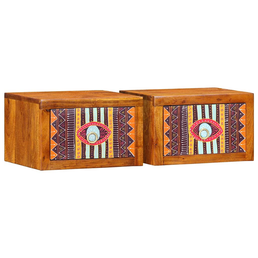 Нощни шкафчета 2 бр 35x30x22 см Масивна дървесина от акация