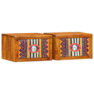 Noční skříňka se zásuvkou 2 pcs Hnědá 35 x 30 x 22 cm - obrázek 1