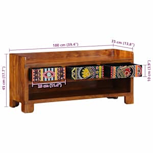 Lavička na boty se zásuvkou Medová hnědá 100 x 35 x 45 cm - obrázek 12