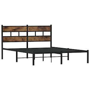 Kovový rám postele bez matrace kouřový dub 135 x 190 cm - obrázek 3