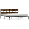 vidaXL metallist voodiraam ilma madratsita suitsutatud tamm 180x200 cm