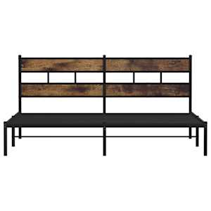 Kovový rám postele bez matrace kouřový dub 200 x 200 cm - obrázek 4