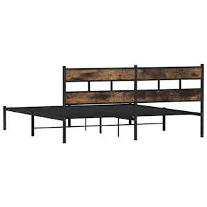 Kovový rám postele bez matrace kouřový dub 200 x 200 cm - obrázek 6