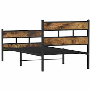 Kovový rám postele bez matrace kouřový dub 107 x 203 cm - obrázek 6