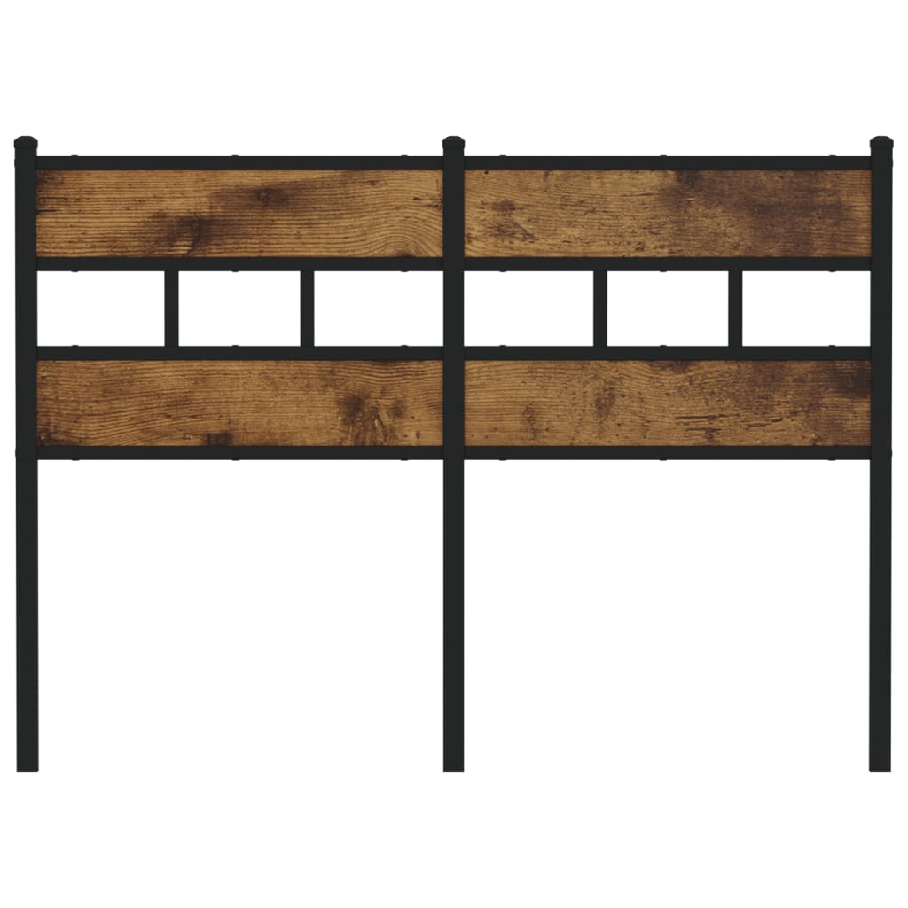 vidaXL Hoofdbord 120 cm ijzer en bewerkt hout gerookt eikenkleurig afbeelding