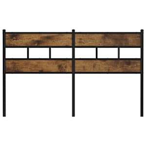 vidaXL Testiera Rovere Fumo 140 cm in Ferro e Legno Multistrato