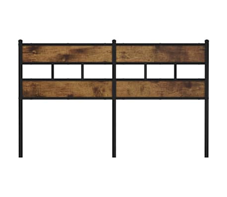 vidaXL T&ecirc;te de lit de remplacement ch&ecirc;ne fum&eacute; 150 cm fer et bois d'ing&eacute;nierie