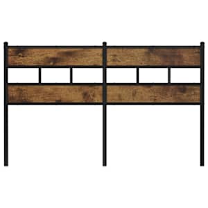 vidaXL T&ecirc;te de lit de remplacement ch&ecirc;ne fum&eacute; 150 cm fer et bois d'ing&eacute;nierie