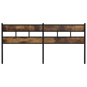 vidaXL Tăblie de pat, stejar fumuriu, 193 cm, fier și lemn prelucrat
