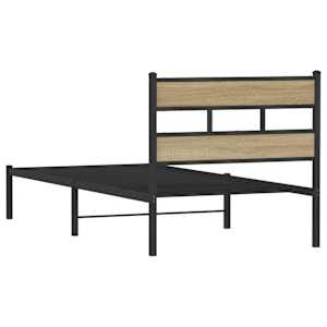 Kovový rám postele bez matrace dub sonoma 90 x 200 cm - obrázek 6