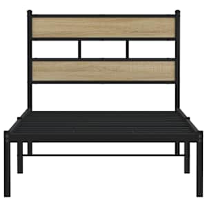 Kovový rám postele bez matrace dub sonoma 100 x 190 cm - obrázek 4