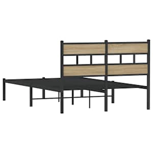 Kovový rám postele bez matrace dub sonoma 120 x 190 cm - obrázek 6