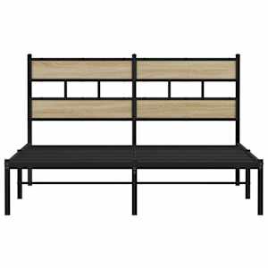 Kovový rám postele bez matrace dub sonoma 135 x 190 cm - obrázek 4