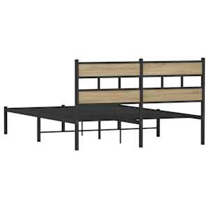 Kovový rám postele bez matrace dub sonoma 140 x 190 cm - obrázek 6