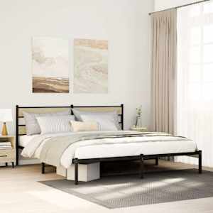Kovový rám postele bez matrace dub sonoma 183 x 213 cm - obrázek 1