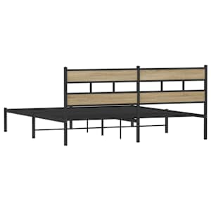 Kovový rám postele bez matrace dub sonoma 193 x 203 cm - obrázek 6