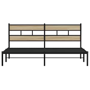 Kovový rám postele bez matrace dub sonoma 200 x 200 cm - obrázek 4