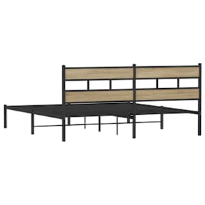 Kovový rám postele bez matrace dub sonoma 200 x 200 cm - obrázek 6