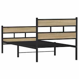 Kovový rám postele bez matrace dub sonoma 100 x 190 cm - obrázek 6