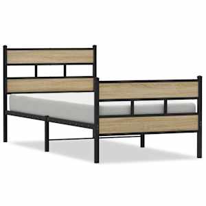 Kovový rám postele bez matrace dub sonoma 107 x 203 cm - obrázek 2