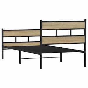 Kovový rám postele bez matrace dub sonoma 107 x 203 cm - obrázek 6