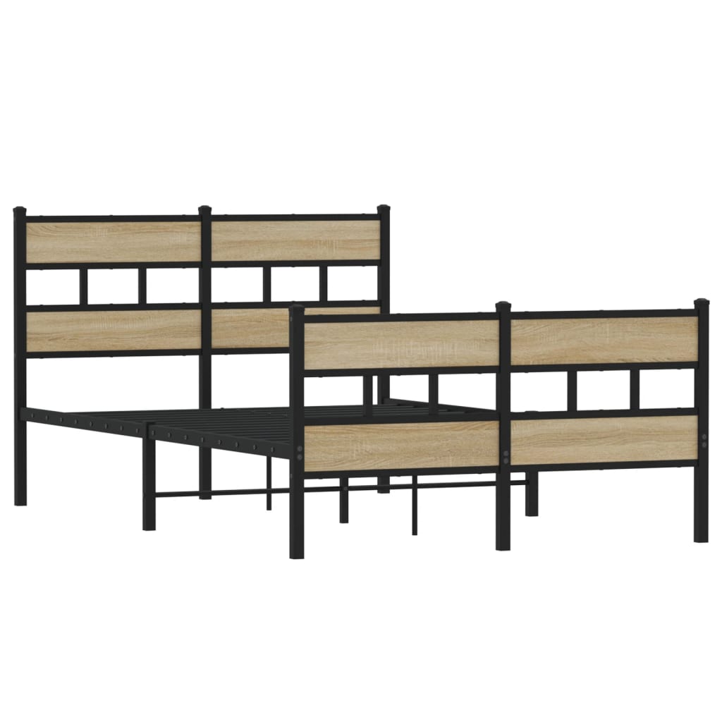 vidaXL Bedframe zonder matras metaal sonoma eikenkleurig 120x200 cm afbeelding