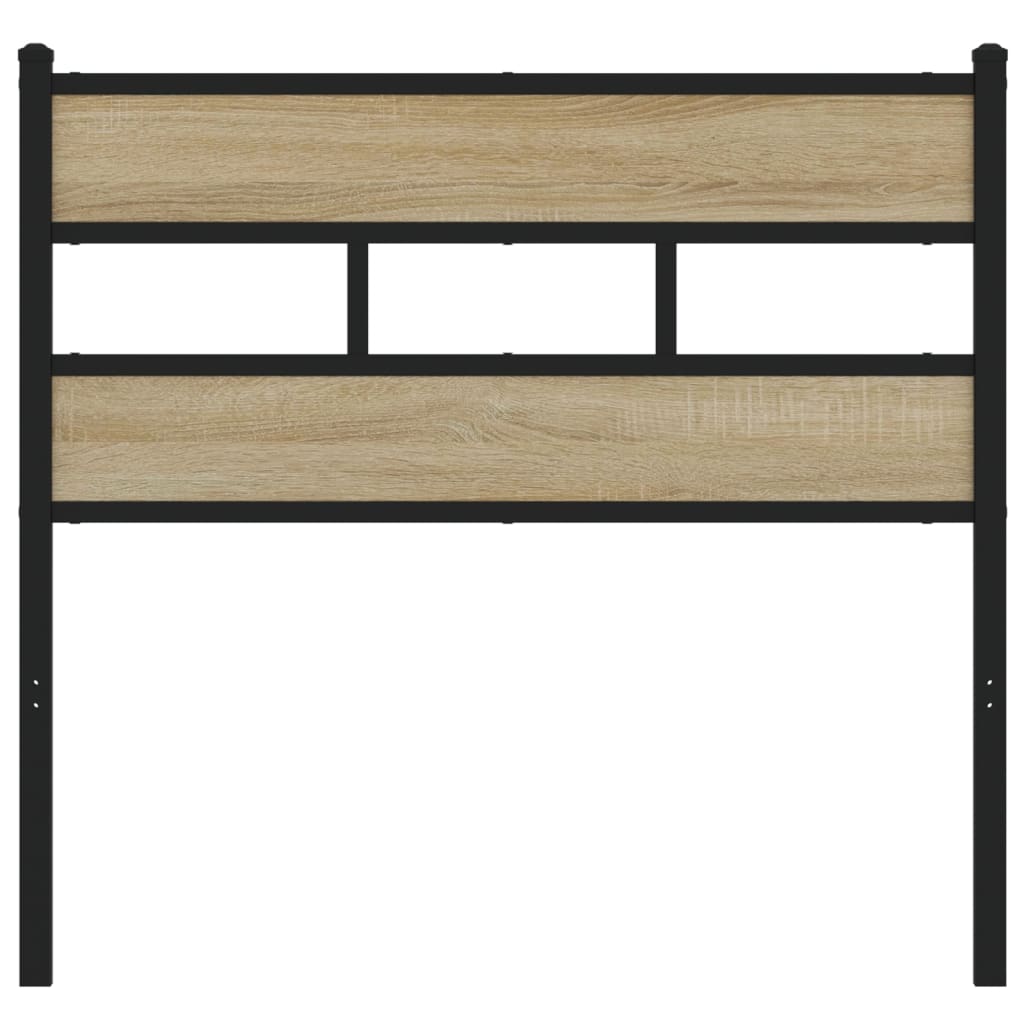 vidaXL Hoofdbord 80 cm ijzer en bewerkt hout sonoma eikenkleurig afbeelding