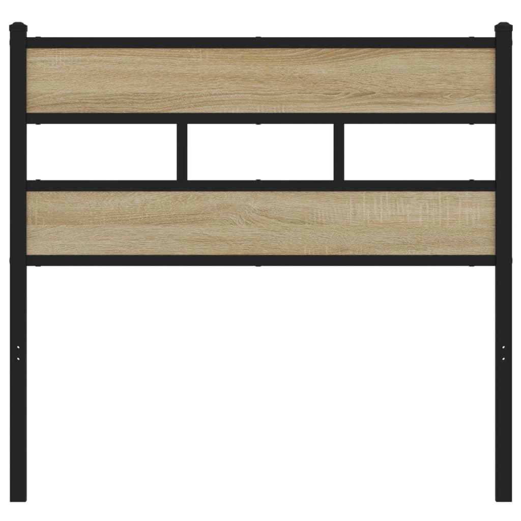 vidaXL Hoofdbord 100 cm ijzer en bewerkt hout sonoma eikenkleurig afbeelding