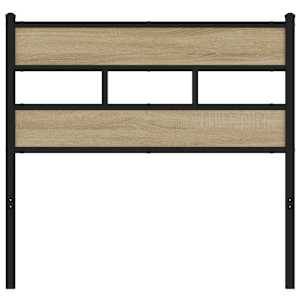 vidaXL Tăblie de pat, stejar sonoma, 107 cm, fier și lemn prelucrat