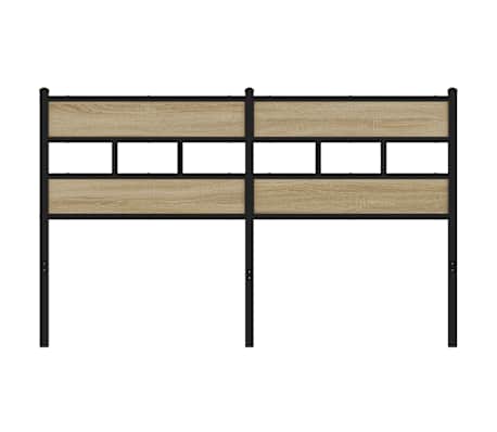 vidaXL Tăblie de pat, stejar sonoma, 135 cm, fier și lemn prelucrat