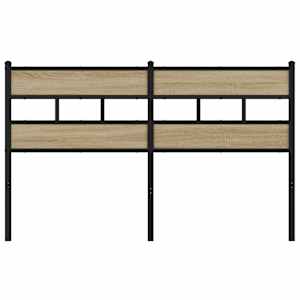 vidaXL Tăblie de pat, stejar sonoma, 135 cm, fier și lemn prelucrat