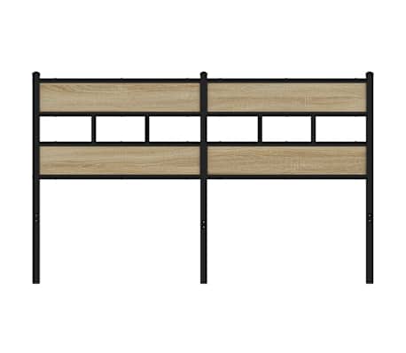 vidaXL Cabecero de acero y madera de ingenier&iacute;a roble Sonoma 150 cm