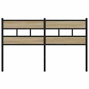 vidaXL Cabecero de acero y madera de ingenier&iacute;a roble Sonoma 150 cm
