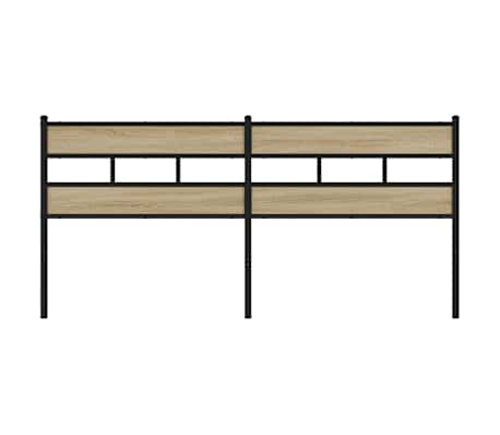 vidaXL Tăblie de pat, stejar sonoma, 180 cm, fier și lemn prelucrat