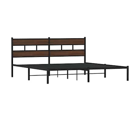 vidaXL Bed Frame without Mattress with Headboard Brown Oak 190x200 cm