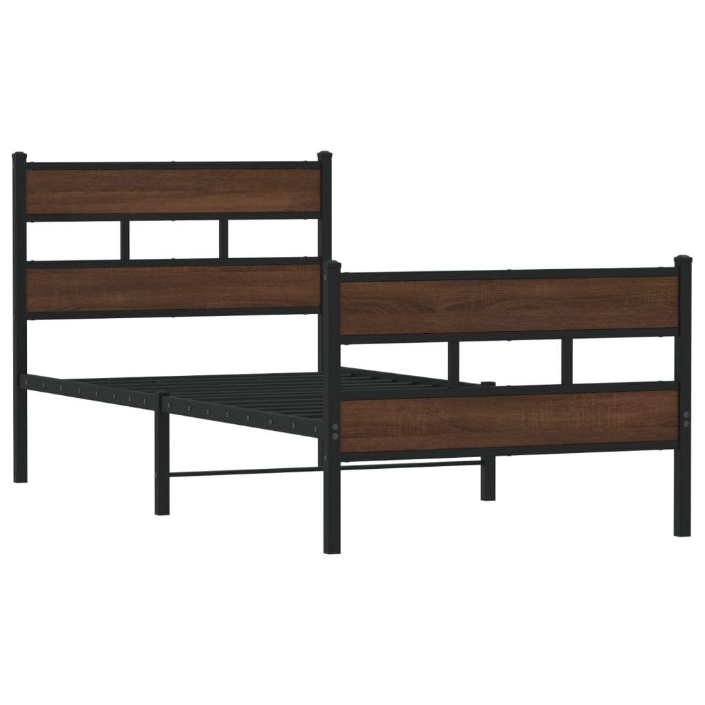 vidaXL Bedframe met hoofdbord en voetbord zonder matras 100x200 cm afbeelding