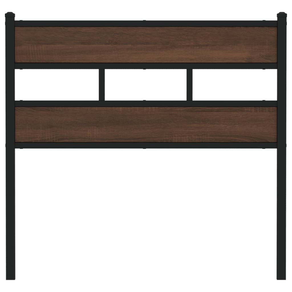 vidaXL Hoofdbord 90 cm bewerkt hout en staal bruin eikenkleurig afbeelding